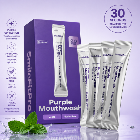 Purple Mouthwash - Sachets 20 Pack - Peroxide-Free - Alcohol Free - Vegan Mint